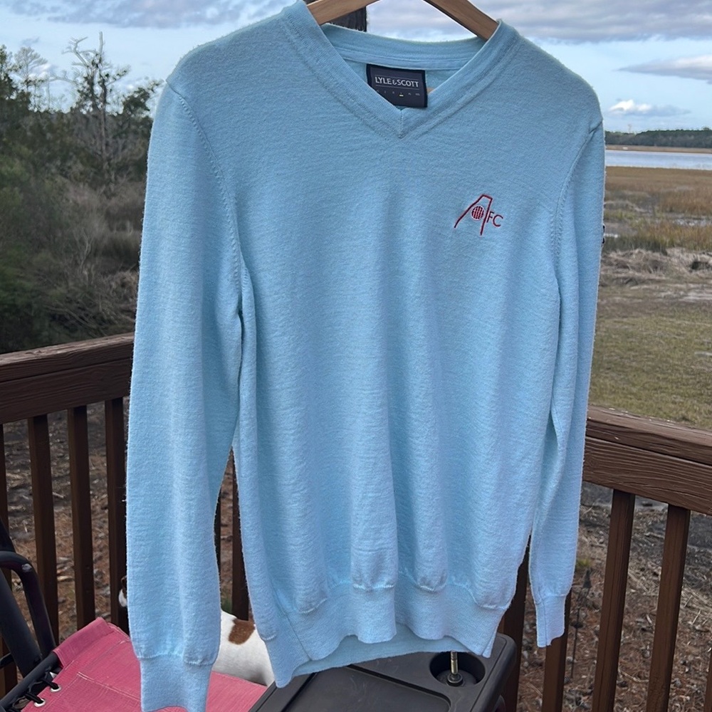 Lyle & Scott Light Blue V-Neck Sweater